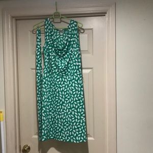 Green and white dress
